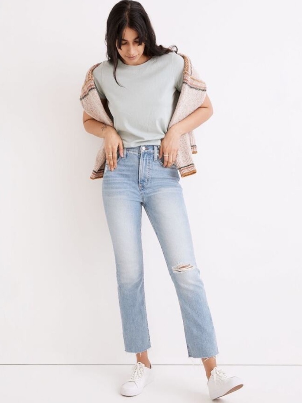 Madewell Perfect Vintage Jean Coney Wash Distressed 29T 31" Inseam